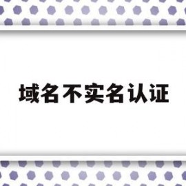 域名不实名认证(域名不实名认证会怎么样)