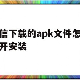 微信下载的apk文件怎么打开安装(微信下载的apk文件怎么打开安装不了)