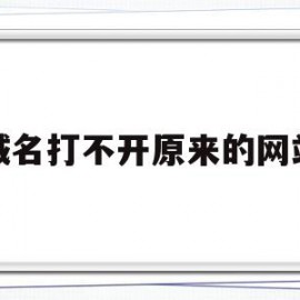 关于域名打不开原来的网站的信息