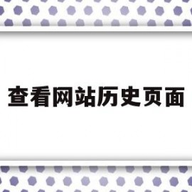 查看网站历史页面(如何查看网站历史页面)