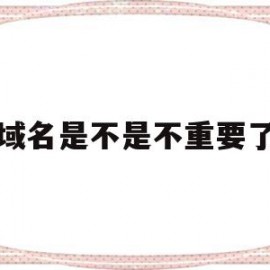 域名是不是不重要了(域名是不是不重要了呀)