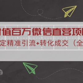 价值百万微信直营项目，4天搞定精准引流+转化成交（全套工具）