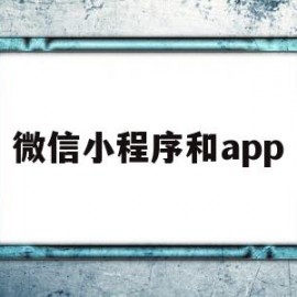 微信小程序和app(微信小程序和app的优缺点)