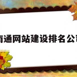 关于南通网站建设排名公司的信息