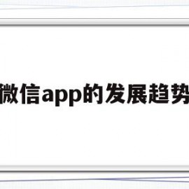 微信app的发展趋势(微信小程序未来发展趋势)