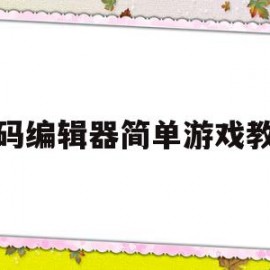 源码编辑器简单游戏教程(源码编辑器简单游戏教程视频)