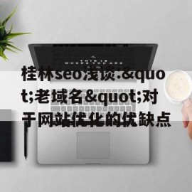 关于桂林seo浅谈:&quot;老域名&quot;对于网站优化的优缺点的信息