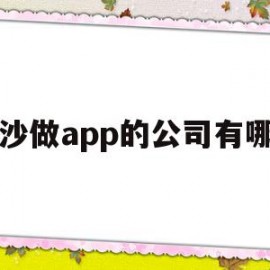 长沙做app的公司有哪些(长沙app软件开发)