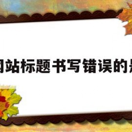 网站标题书写错误的是(网站的标题标签一般写在哪里)