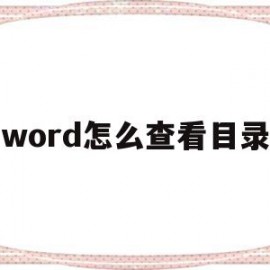 word怎么查看目录(word怎么查看目录格式)