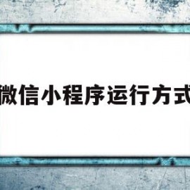 微信小程序运行方式(微信小程序运行方式有哪些)