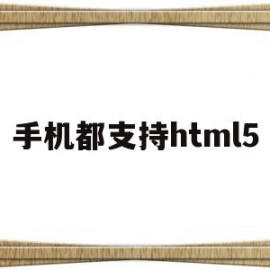 手机都支持html5(手机都支持wifi6吗)