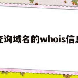 查询域名的whois信息(查询域名的whois信息不能查到的是什么)