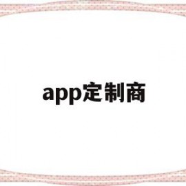 app定制商(app定制公司排行榜)