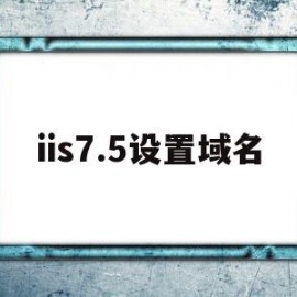 iis7.5设置域名(iis 如何和域名绑定)