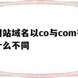 网站域名以co与com有什么不同(网站域名以co与com有什么不同之处)