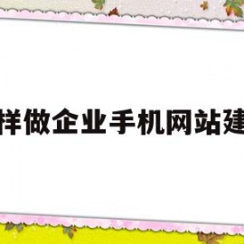 怎样做企业手机网站建设(怎样做企业手机网站建设方案)