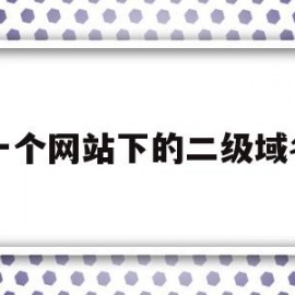 一个网站下的二级域名(二级域名可以单独建站吗)