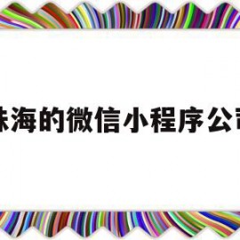 珠海的微信小程序公司(珠海的微信小程序公司叫什么)