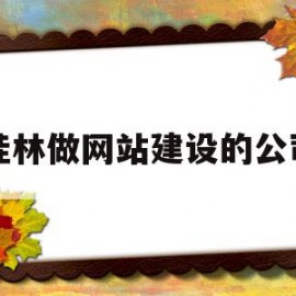 桂林做网站建设的公司(桂林做网站建设的公司排名)