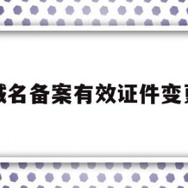 域名备案有效证件变更(域名备案有效证件变更怎么操作)