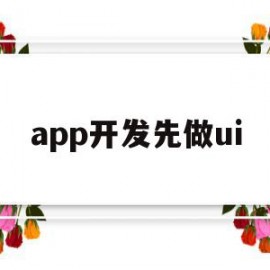 app开发先做ui(app开发是前端还是后端)