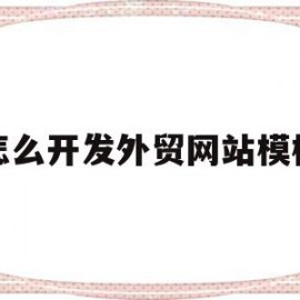 怎么开发外贸网站模板(怎么开发外贸网站模板图片)