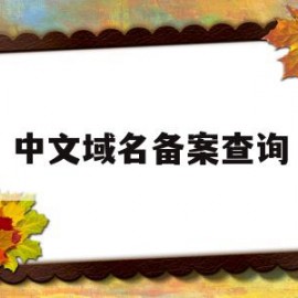 中文域名备案查询(中文域名查询官网)