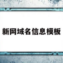 新网域名信息模板(新网域名所有人变更流程)