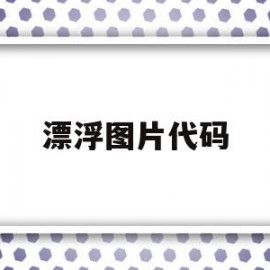 漂浮图片代码(漂浮图片代码怎么写)