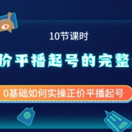 正价平播起号的完整过程：0基础如何实操正价平播起号（10节课时）