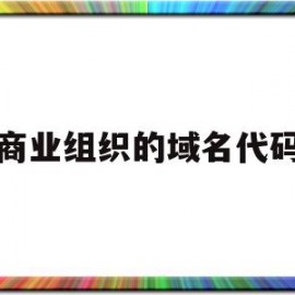 商业组织的域名代码(商业组织的域名代码怎么查)