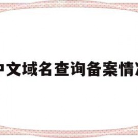 中文域名查询备案情况的简单介绍