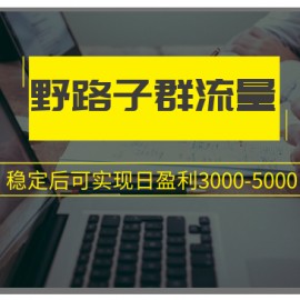 野路子群流量项目：稳定后可实现日盈利3000-5000