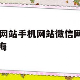 pc网站手机网站微信网站上海的简单介绍