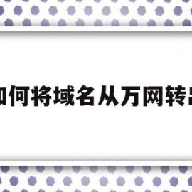 如何将域名从万网转出(域名转网址)