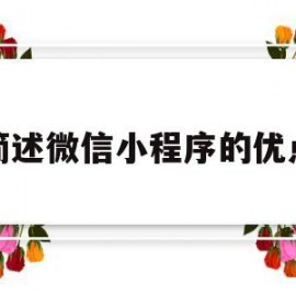 简述微信小程序的优点(微信小程序的30个优点)