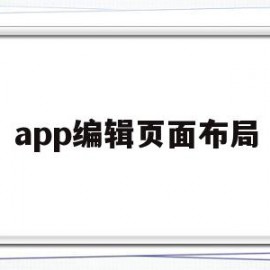 app编辑页面布局(app页面布局构架图)