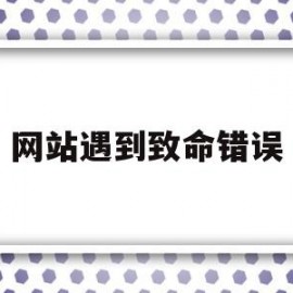 网站遇到致命错误(网站遇到致命错误怎么解决)