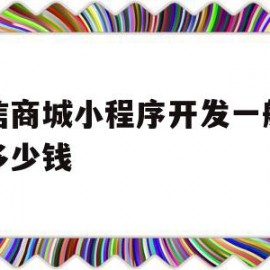 微信商城小程序开发一般需要多少钱(微信商城小程序开发一般需要多少钱一个月)