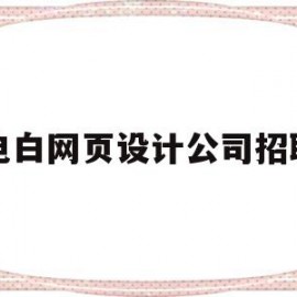 电白网页设计公司招聘(电白网页设计公司招聘电话)