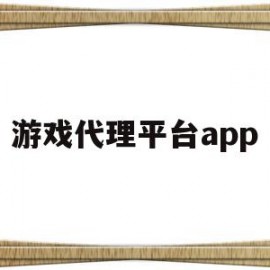 游戏代理平台app(游戏代理300元一天)