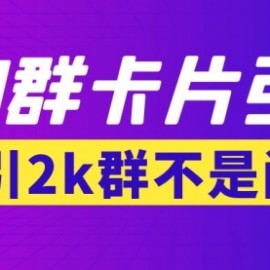 【暴力引流】外面收费299QQ群最新卡片引流技术，日引2000人(群发软件+教程)