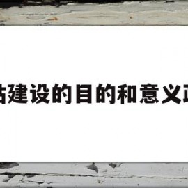 网站建设的目的和意义政府(网站建设的目标是什么?提供了哪些栏目)