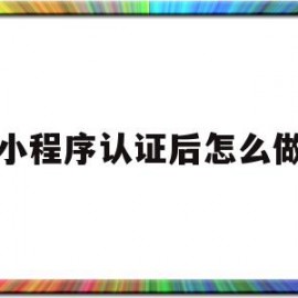 小程序认证后怎么做(小程序认证后怎么做营销)