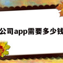 公司app需要多少钱(公司app需要多少钱一年)