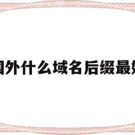 国外什么域名后缀最好(国外什么域名后缀最好用)