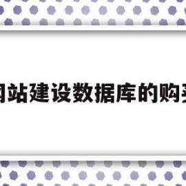 网站建设数据库的购买(网站建设对数据库有何要求?)