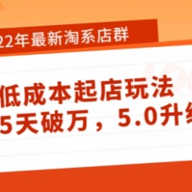 2022年最新淘系店群暴力低成本起店玩法：新店5天破万，5.0升级版！