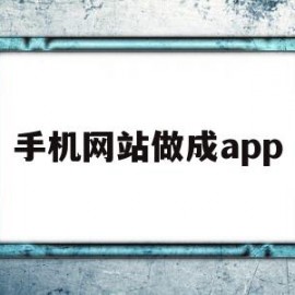 手机网站做成app(手机上制作网站的app)